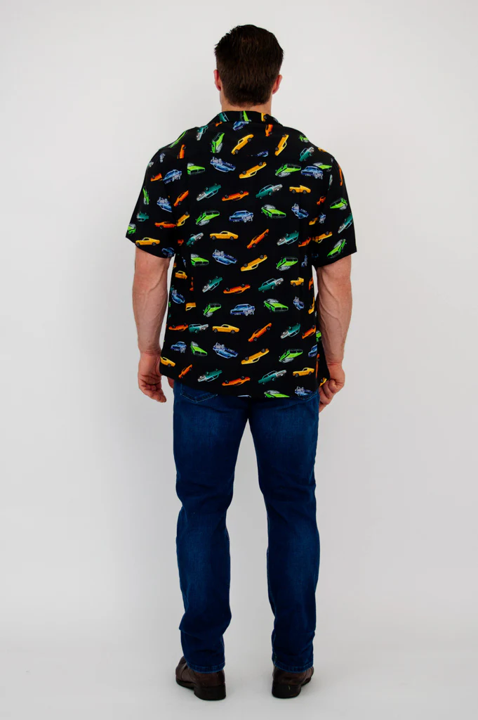 Dino Shirt, Muscle Cars, Woven Bamboo - Image 4