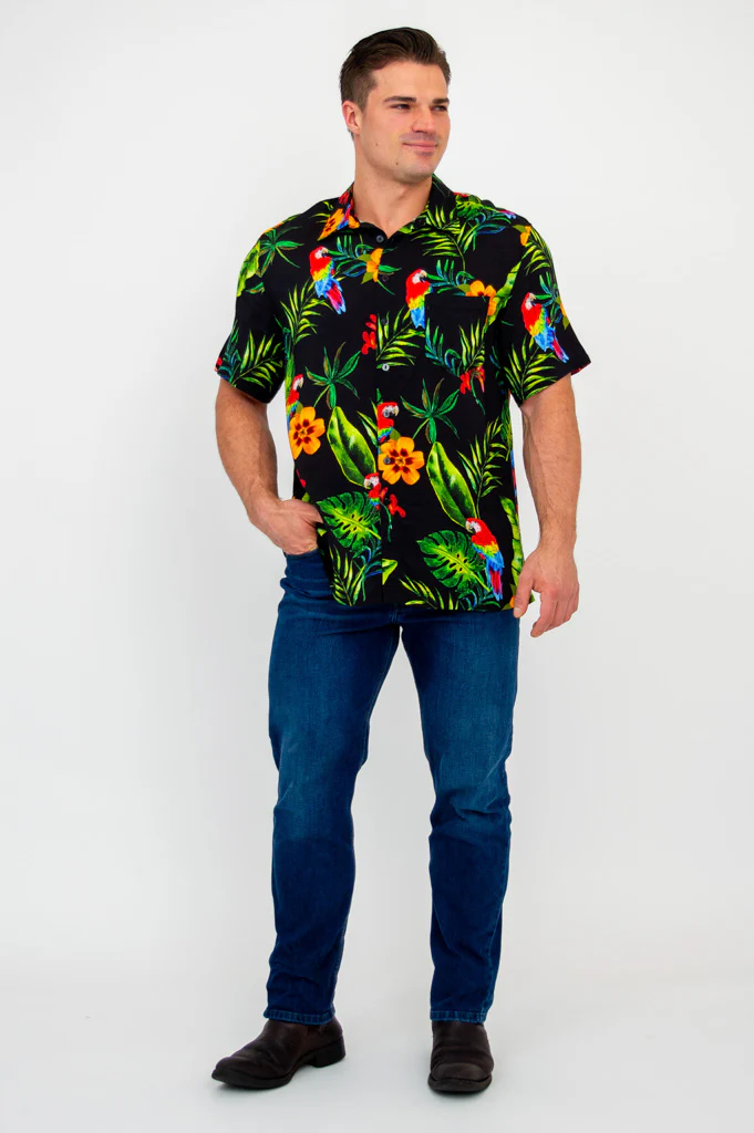Dino Shirt, Parrot, Woven Bamboo - Image 2