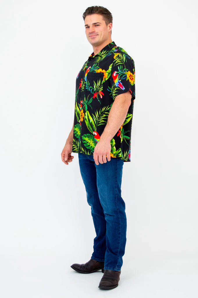 Dino Shirt, Parrot, Woven Bamboo - Image 3
