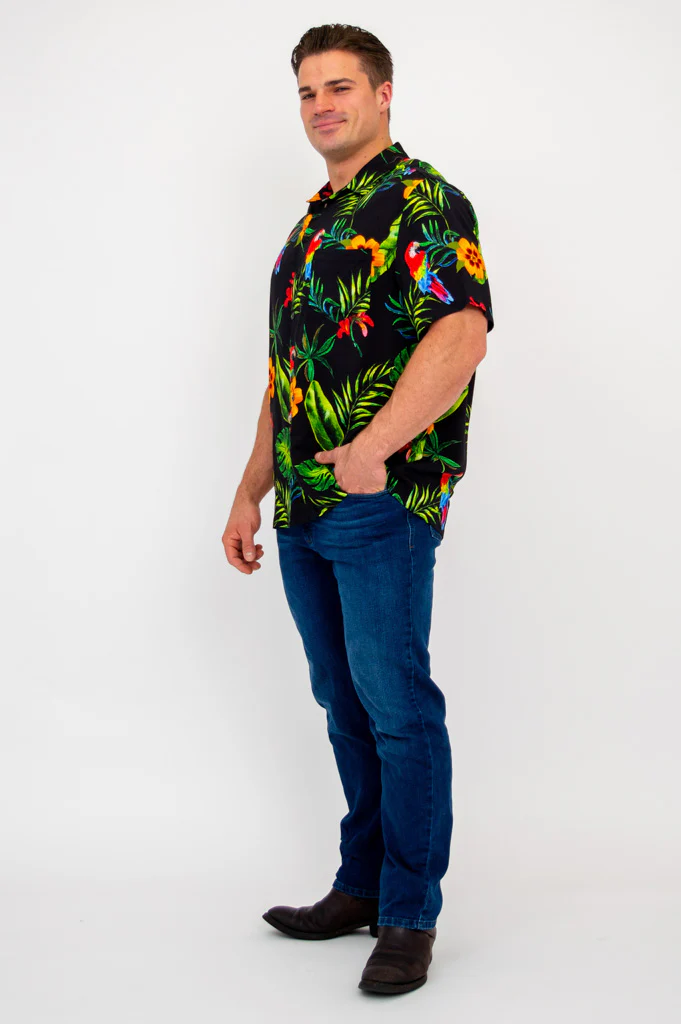 Dino Shirt, Parrot, Woven Bamboo - Image 4