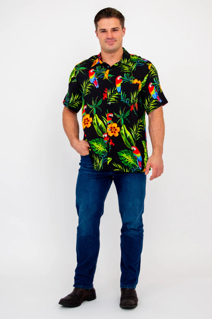 Dino Shirt, Parrot, Woven Bamboo - Image 5