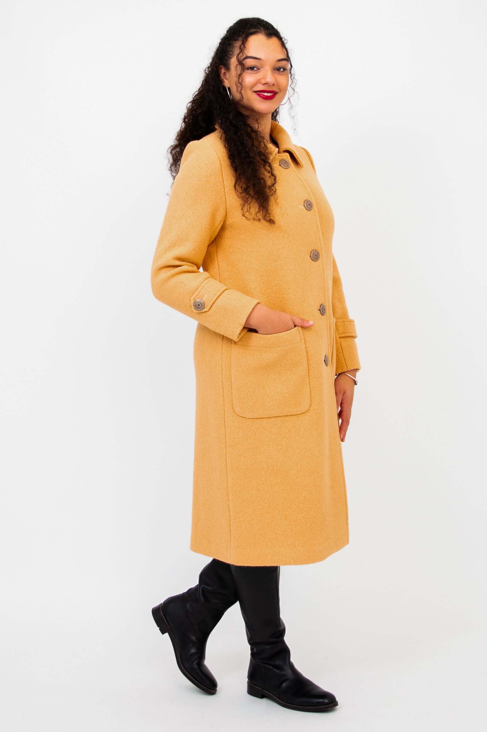 Edna Coat, Latte, Boiled Wool - Image 3