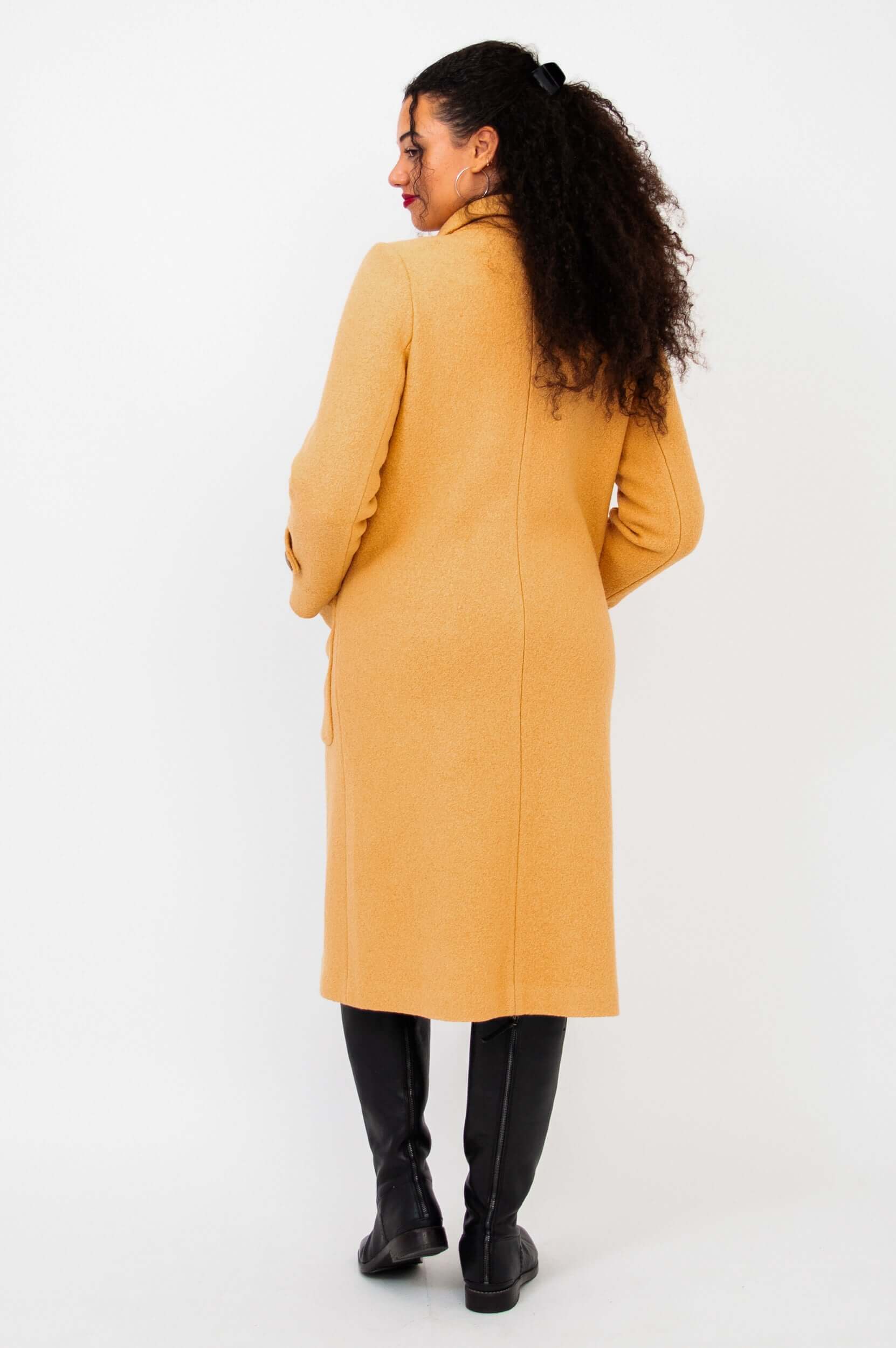 Edna Coat, Latte, Boiled Wool - Image 4
