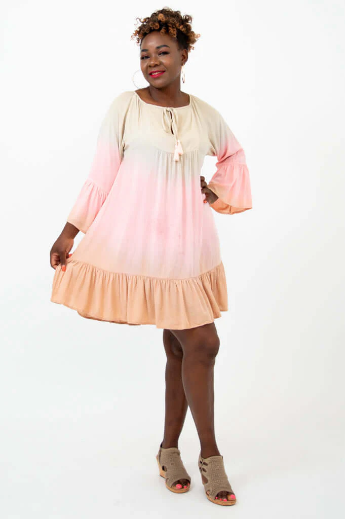Ellie Dress, Tan Dip-Dye - Image 3