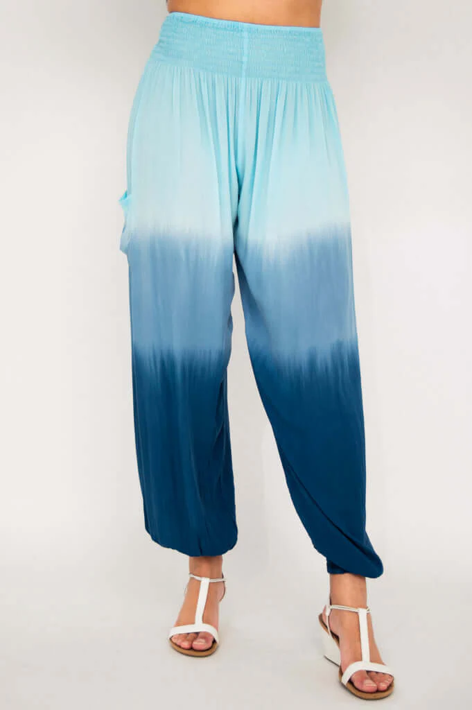 Embra Pant, Turquoise Dip-Dye - Image 2