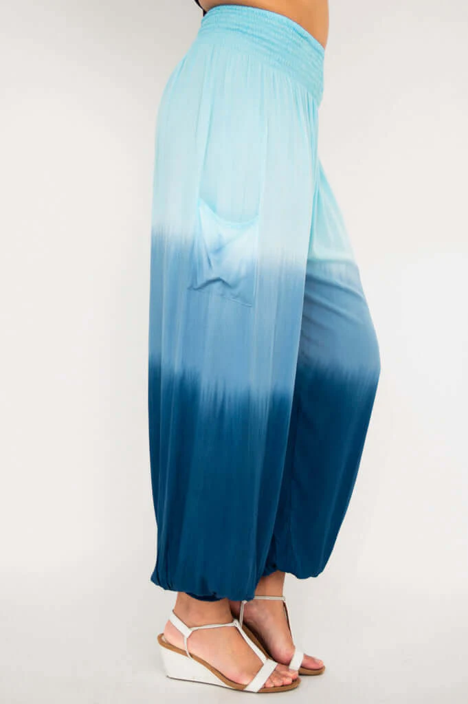 Embra Pant, Turquoise Dip-Dye - Image 6