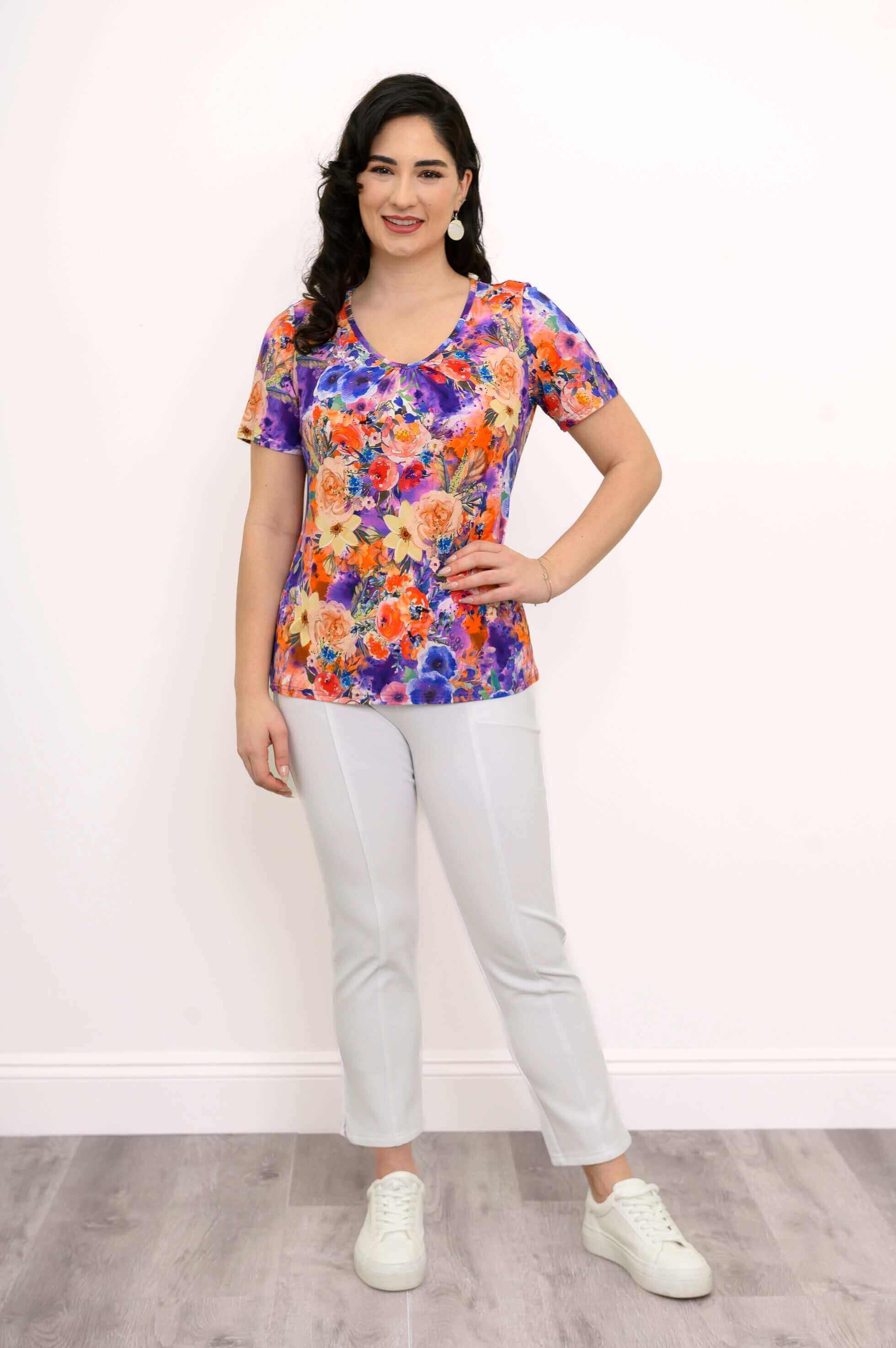 Emery Top, Violet Fiesta, Bamboo - Image 2