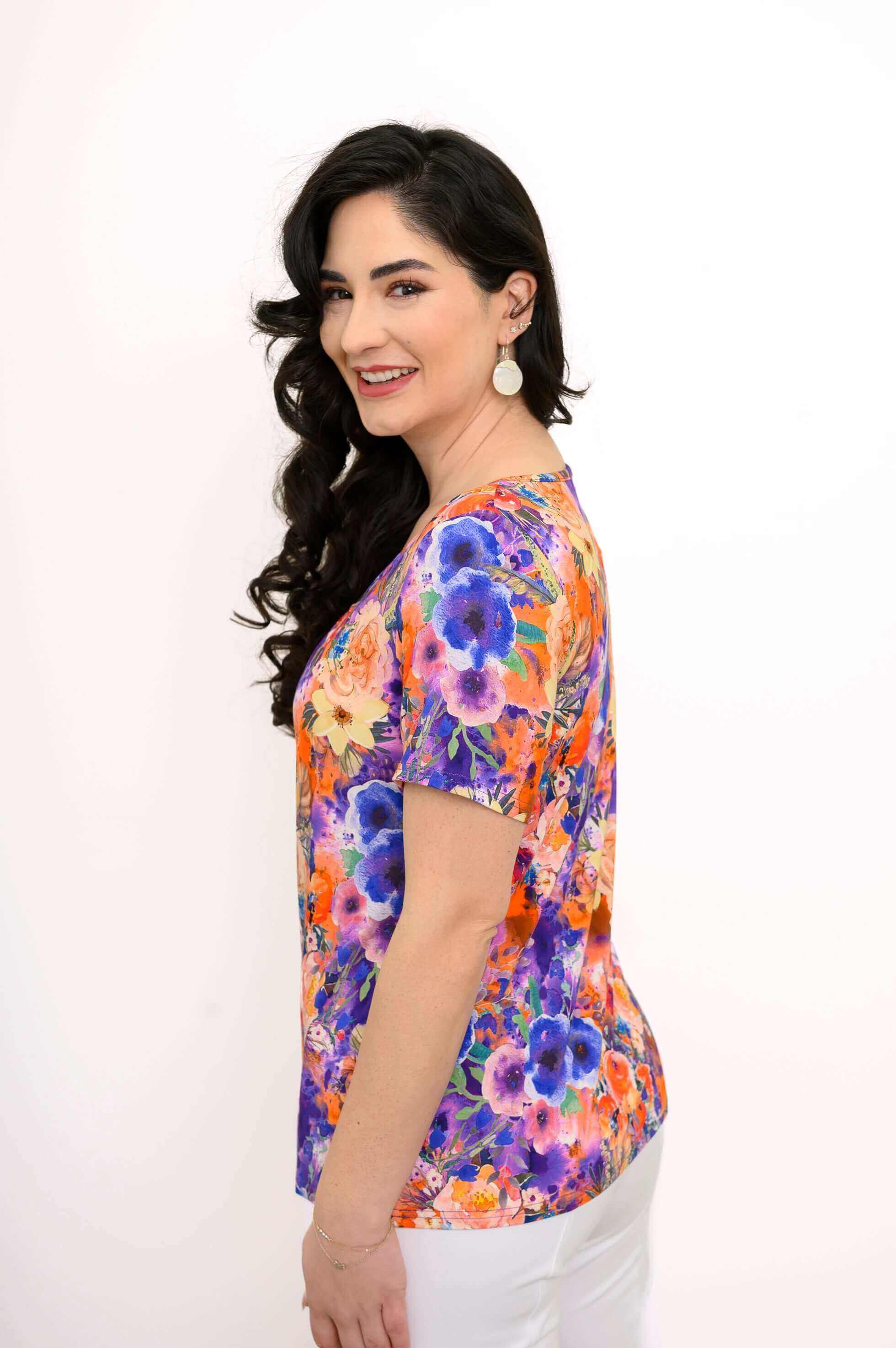 Emery Top, Violet Fiesta, Bamboo - Image 5