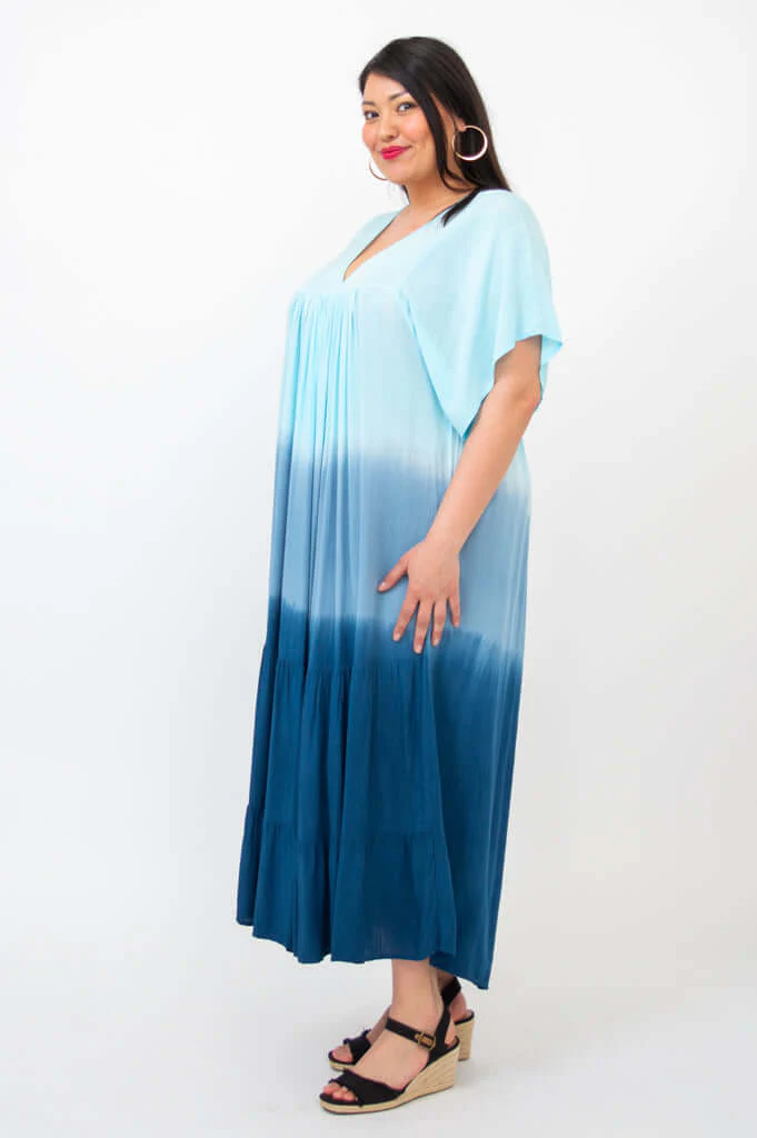 Empress Dress, Turquoise Dip-Dye - Image 3