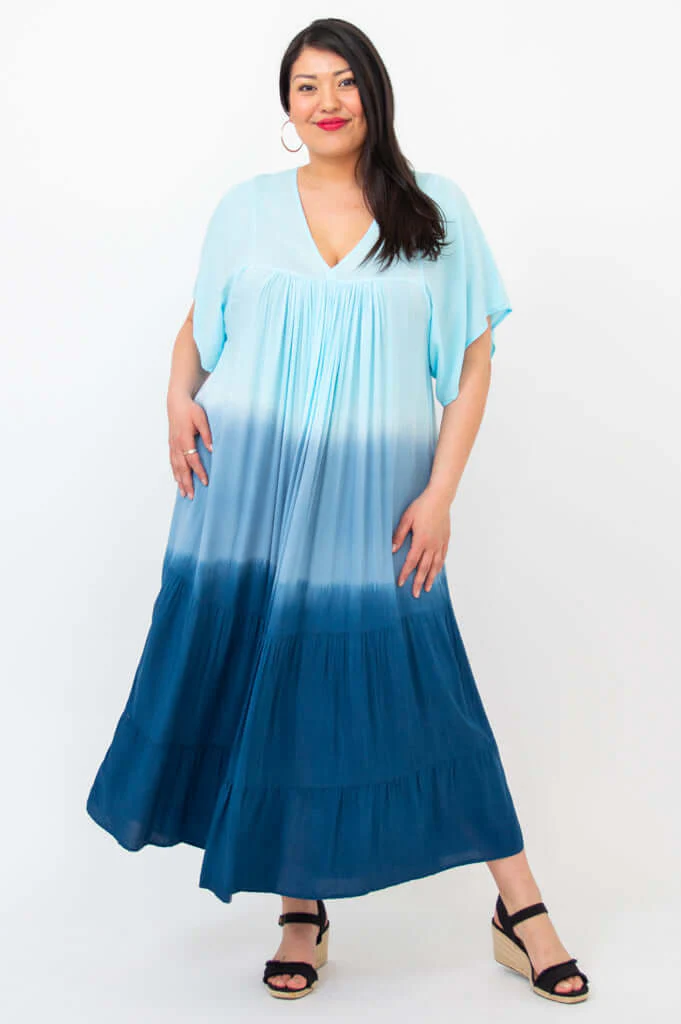 Empress Dress, Turquoise Dip-Dye - Image 4