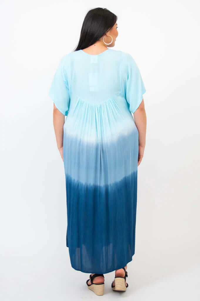 Empress Dress, Turquoise Dip-Dye - Image 5