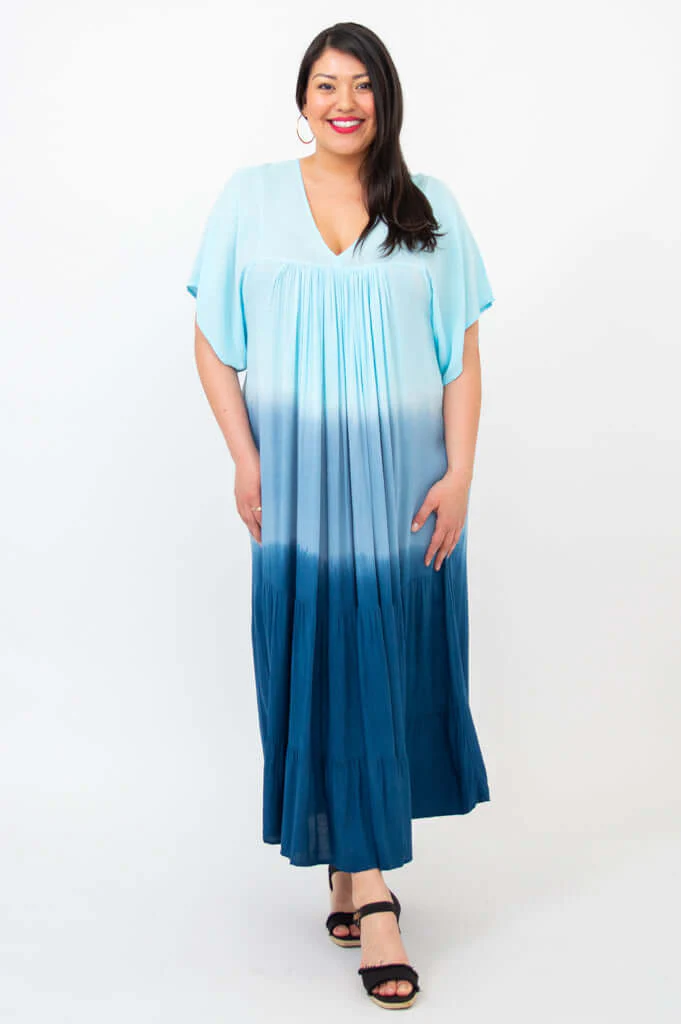 Empress Dress, Turquoise Dip-Dye - Image 6