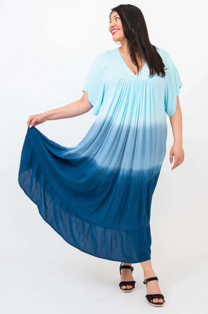 Empress Dress, Turquoise Dip-Dye - Image 7