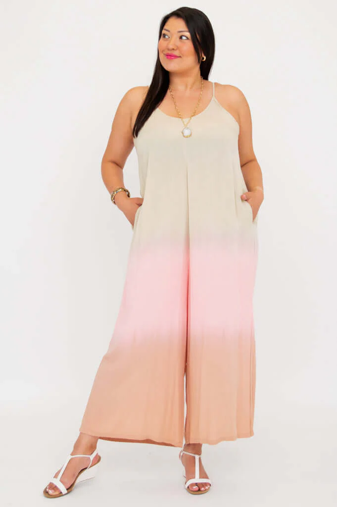 Ender Jumpsuit, Tan Dip-Dye - Image 3