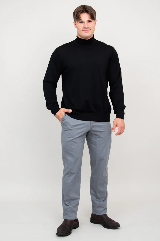 Eric Sweater, Black, 100% Merino Wool - Image 3