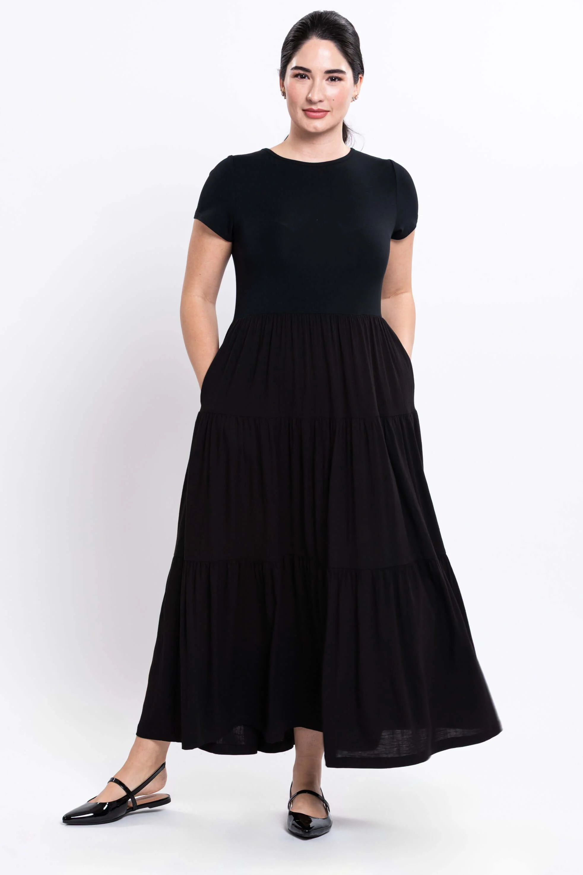 Erin Dress, Black, Linen Bamboo - Image 3