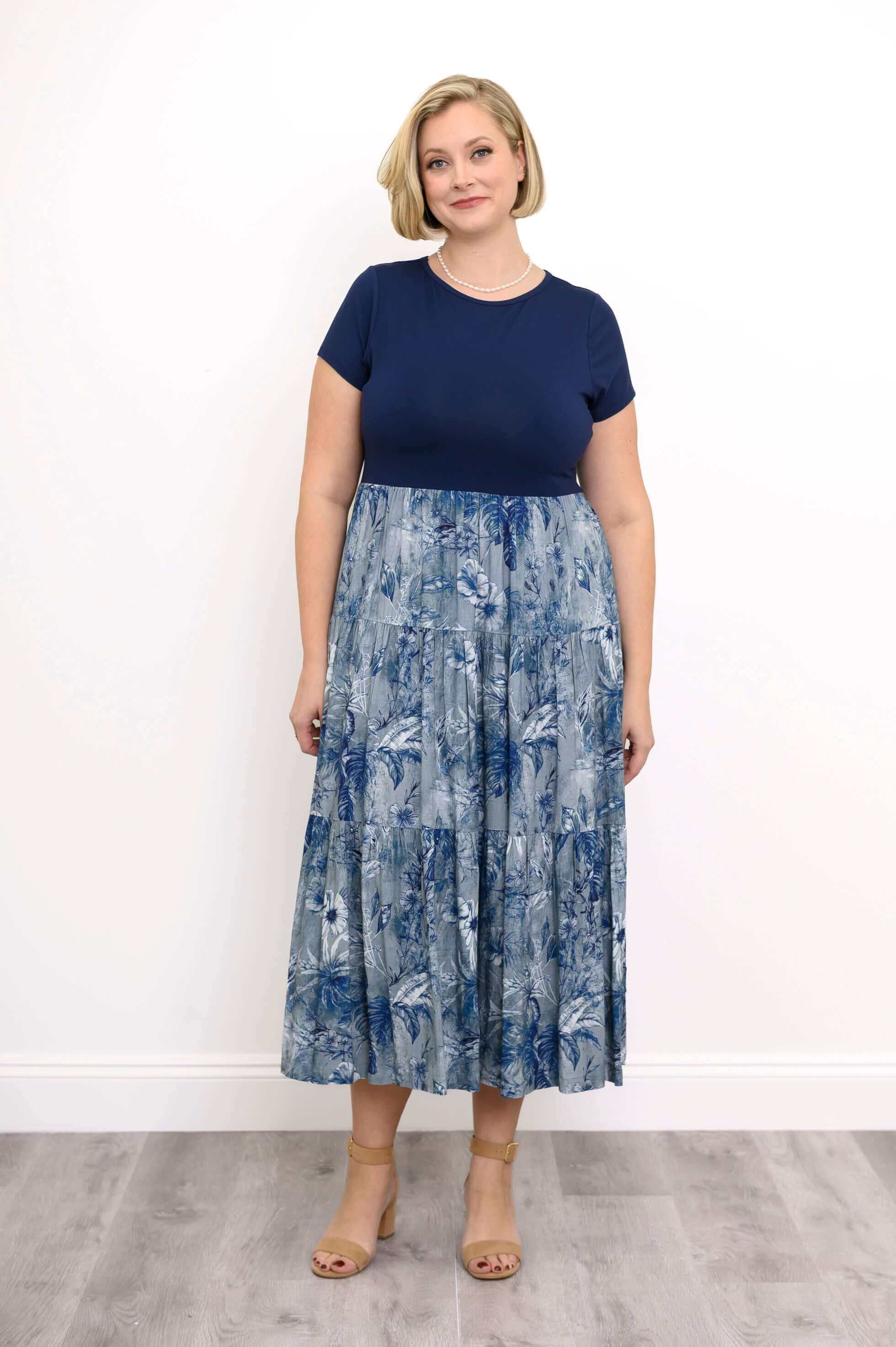 Erin Dress, Indigo Escape, Linen Bamboo