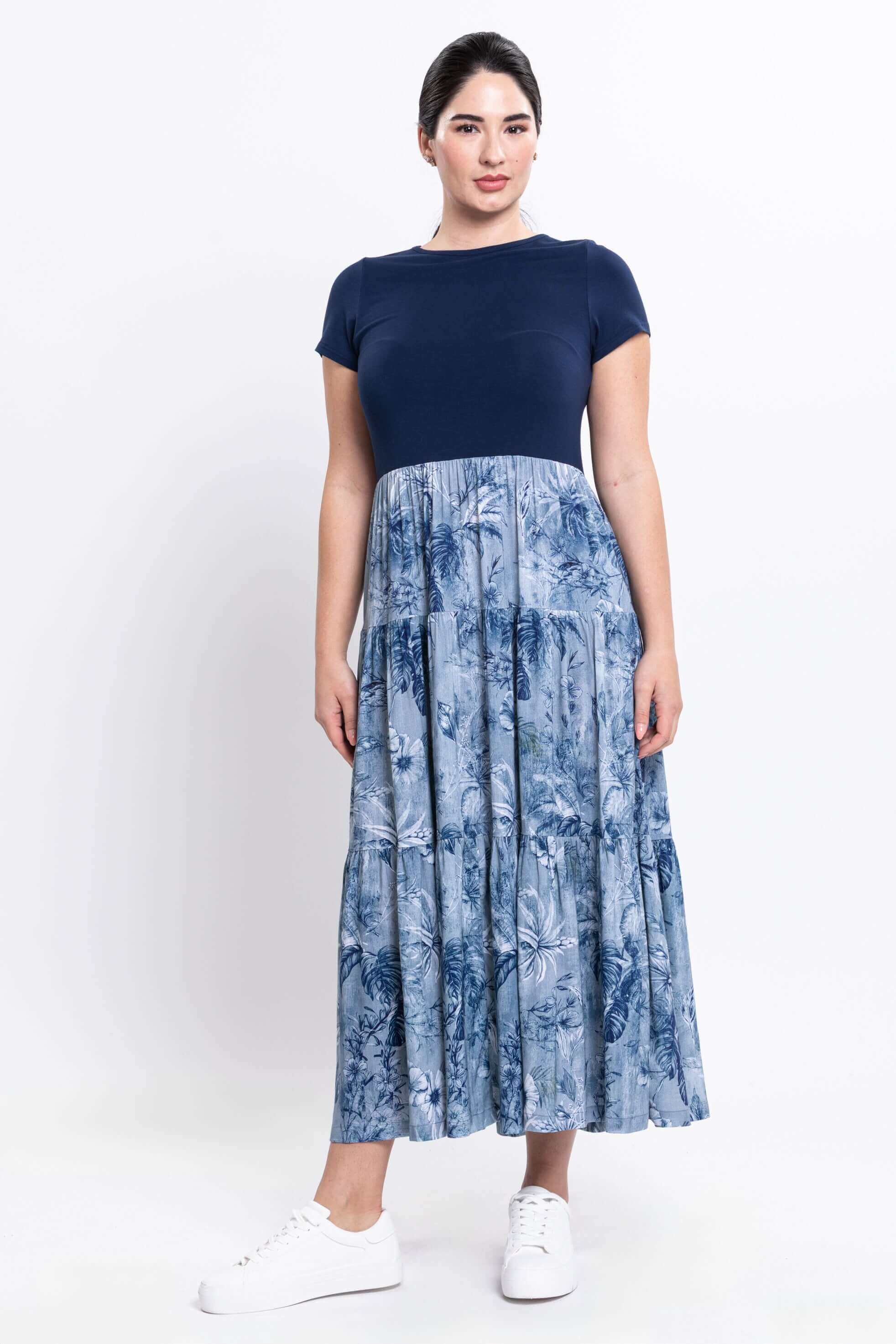 Erin Dress, Indigo Escape, Linen Bamboo - Image 5