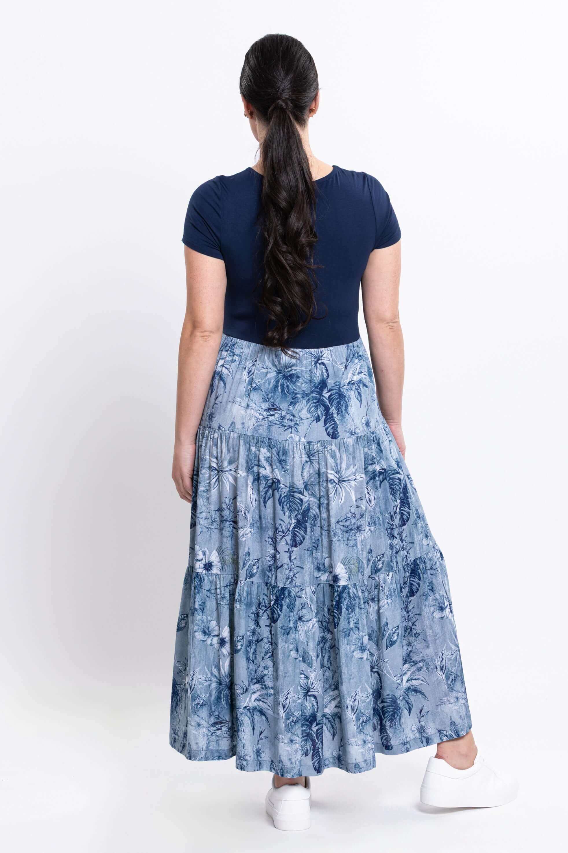 Erin Dress, Indigo Escape, Linen Bamboo - Image 6