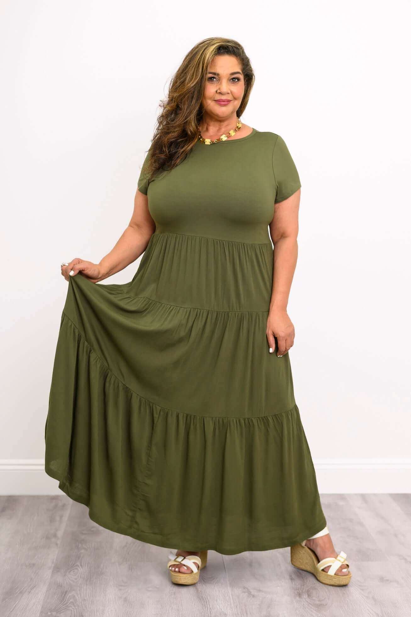 Erin Dress, Khaki, Linen Bamboo - Image 3