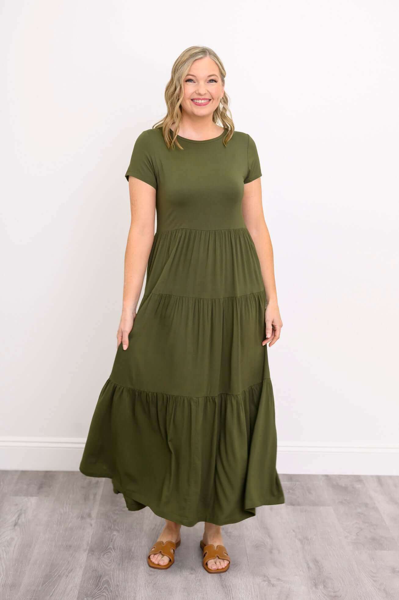Erin Dress, Khaki, Linen Bamboo - Image 4