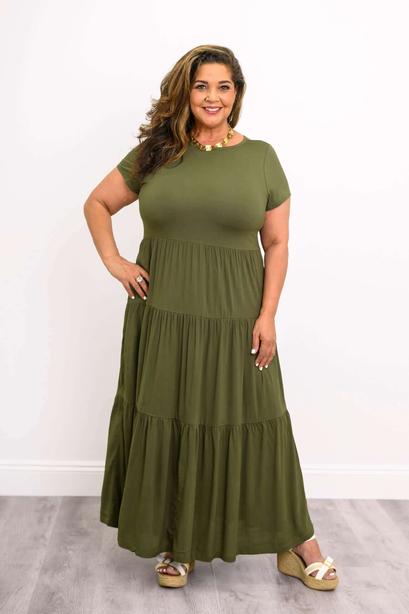 Erin Dress, Khaki, Linen Bamboo - Image 5