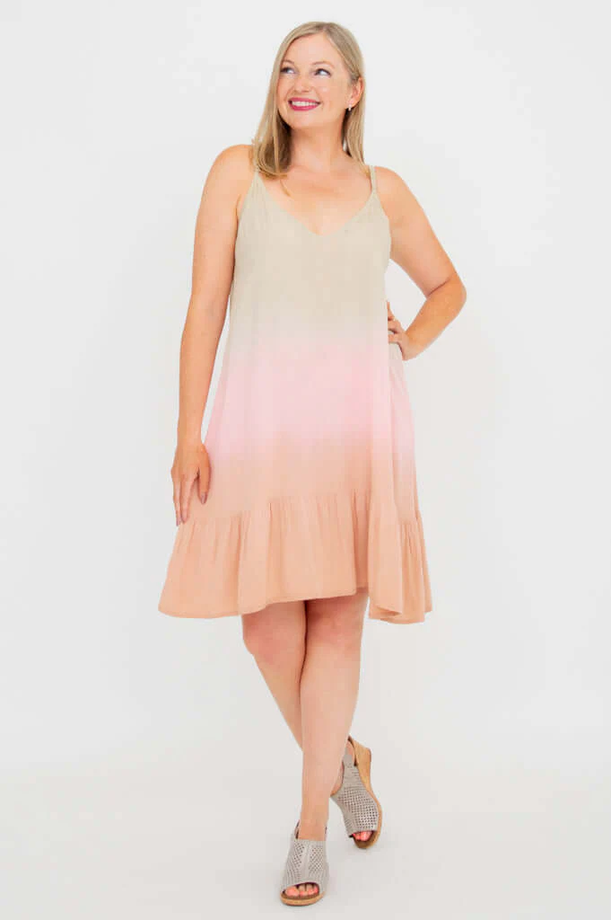 Ettie Dress, Tan Dip- Dye - Image 4