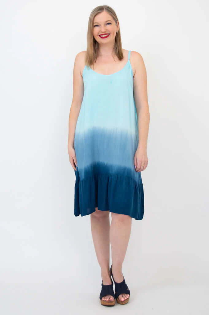 Ettie Dress, Turquoise Dip-Dye - Image 2