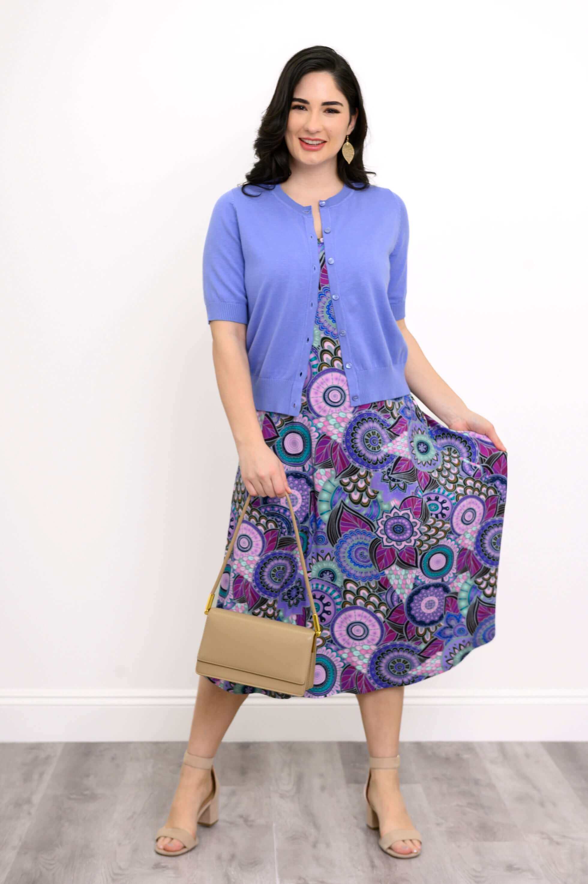 Evangelina Dress, Royale Peacock, Bamboo - Image 2