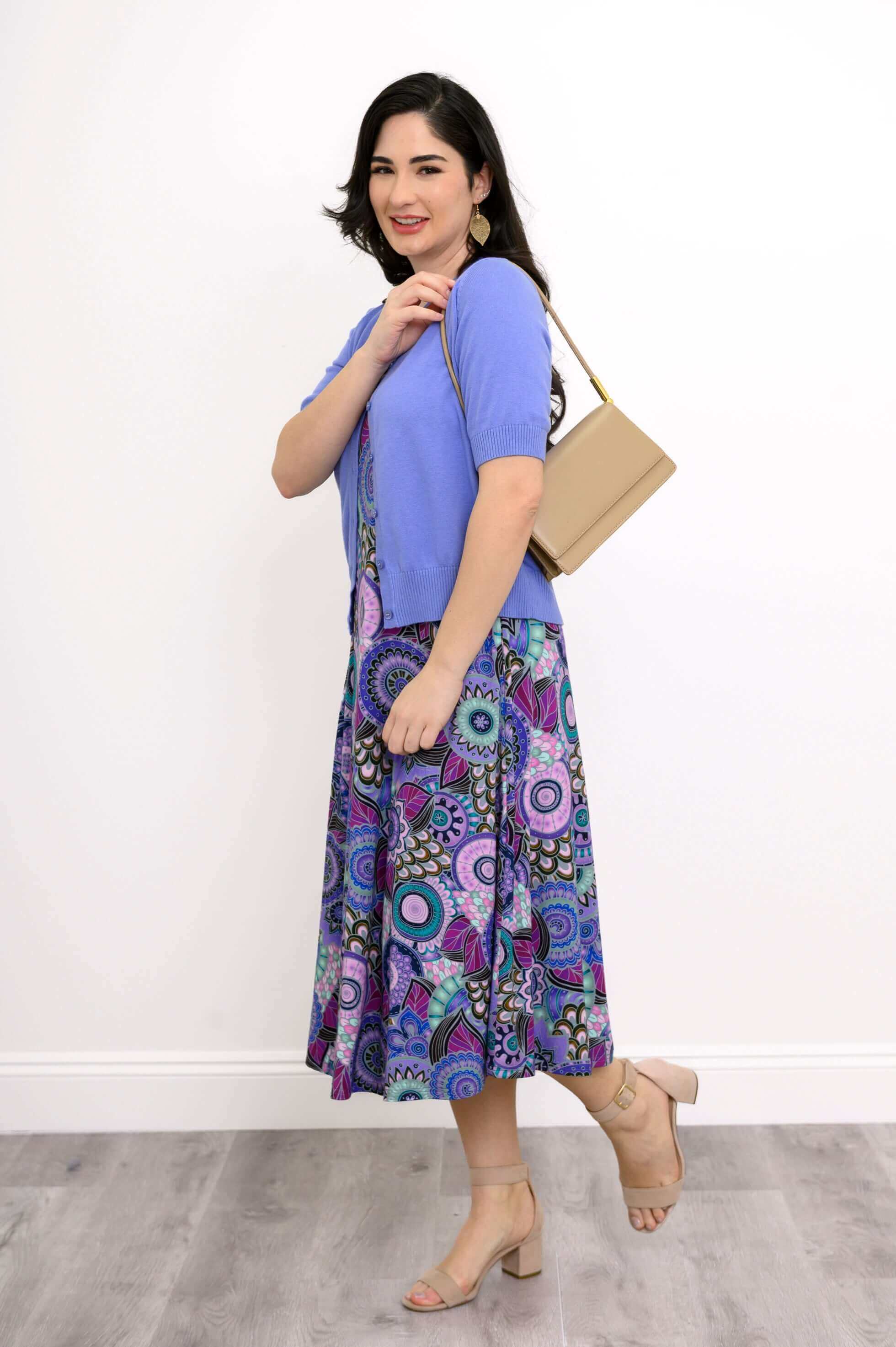 Evangelina Dress, Royale Peacock, Bamboo - Image 4