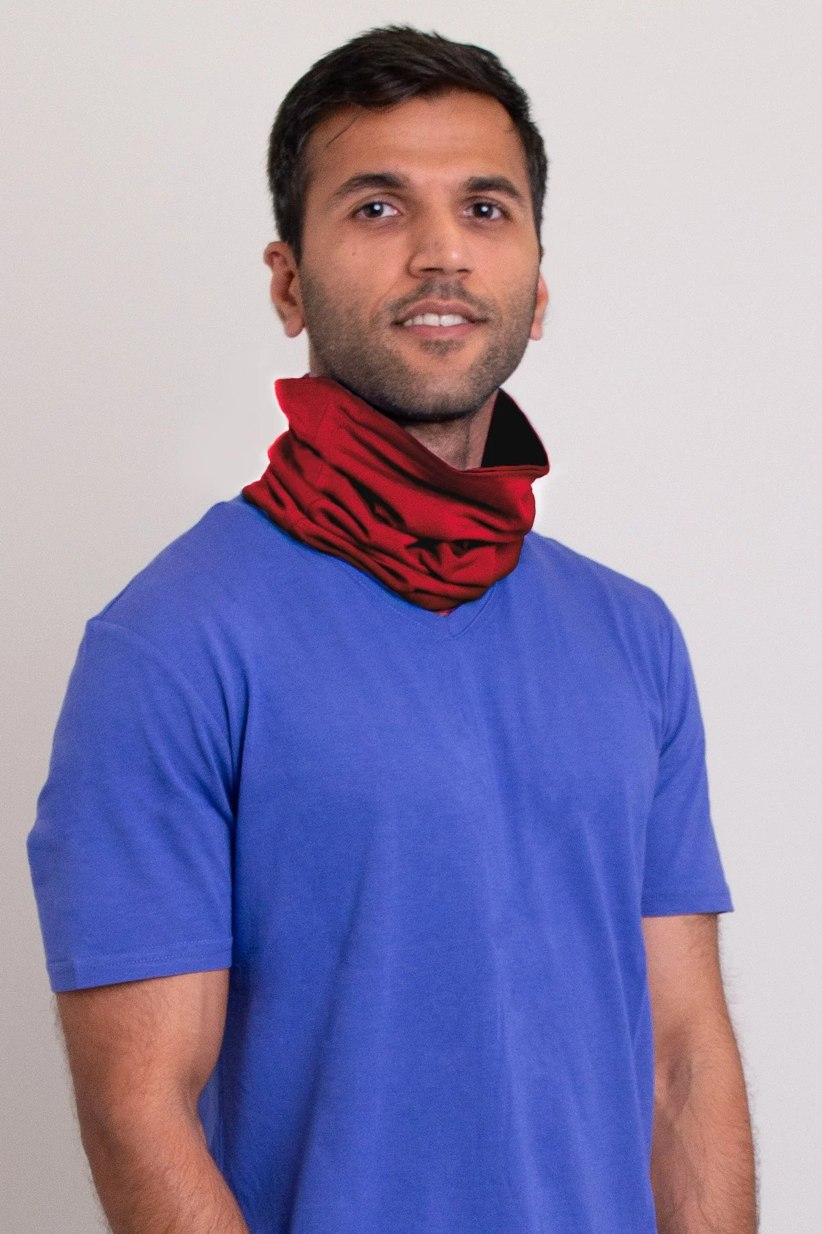 Neck Warmer/Face Cover, Red, Bamboo - Image 3