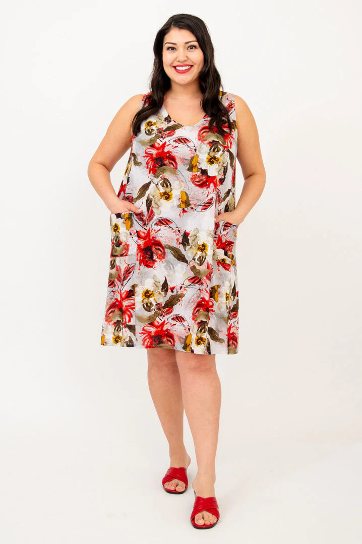 Felicia Dress, Floral Youth, Linen Bamboo - Image 3