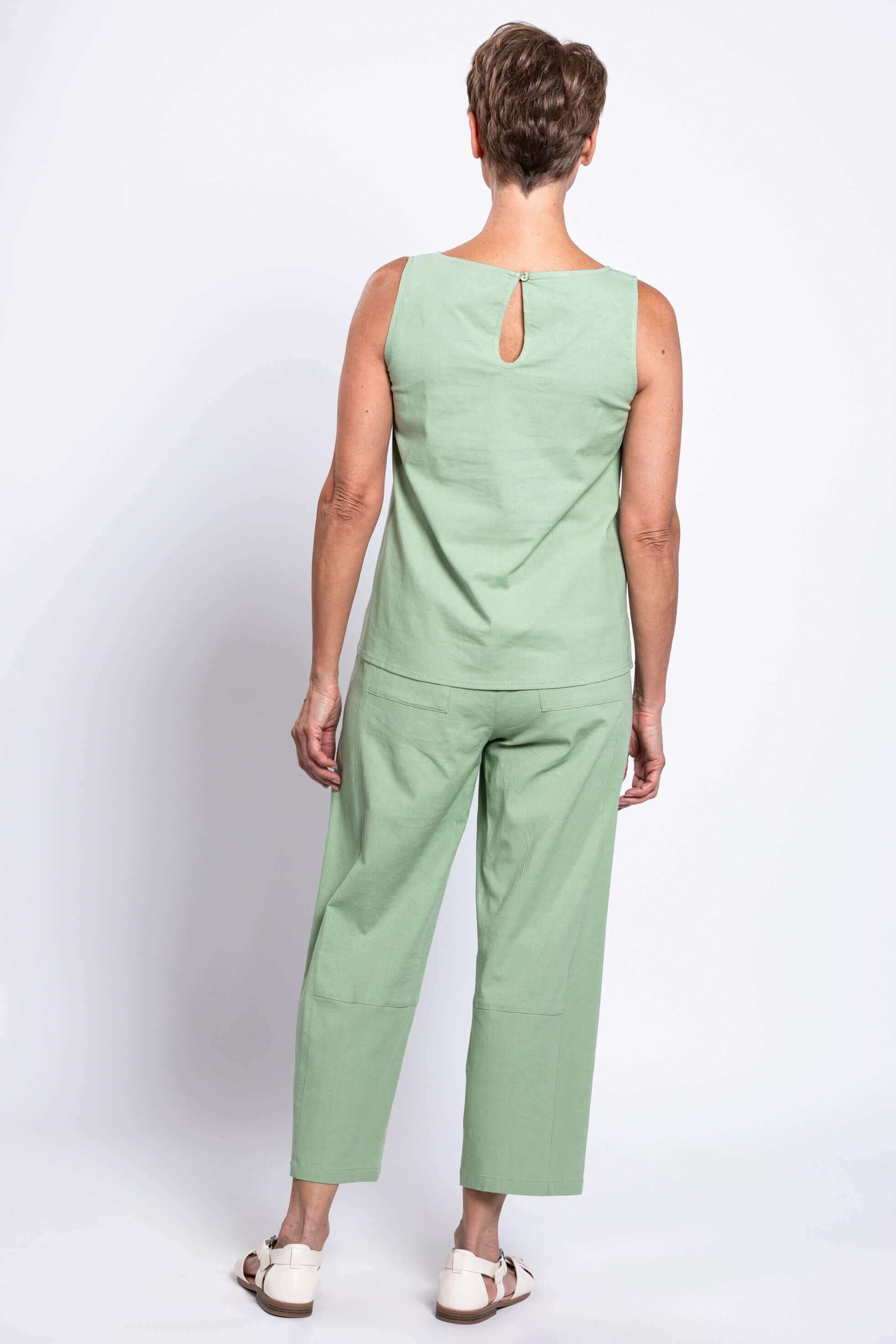 Ferris Tank, Sage, Linen Viscose - Image 4