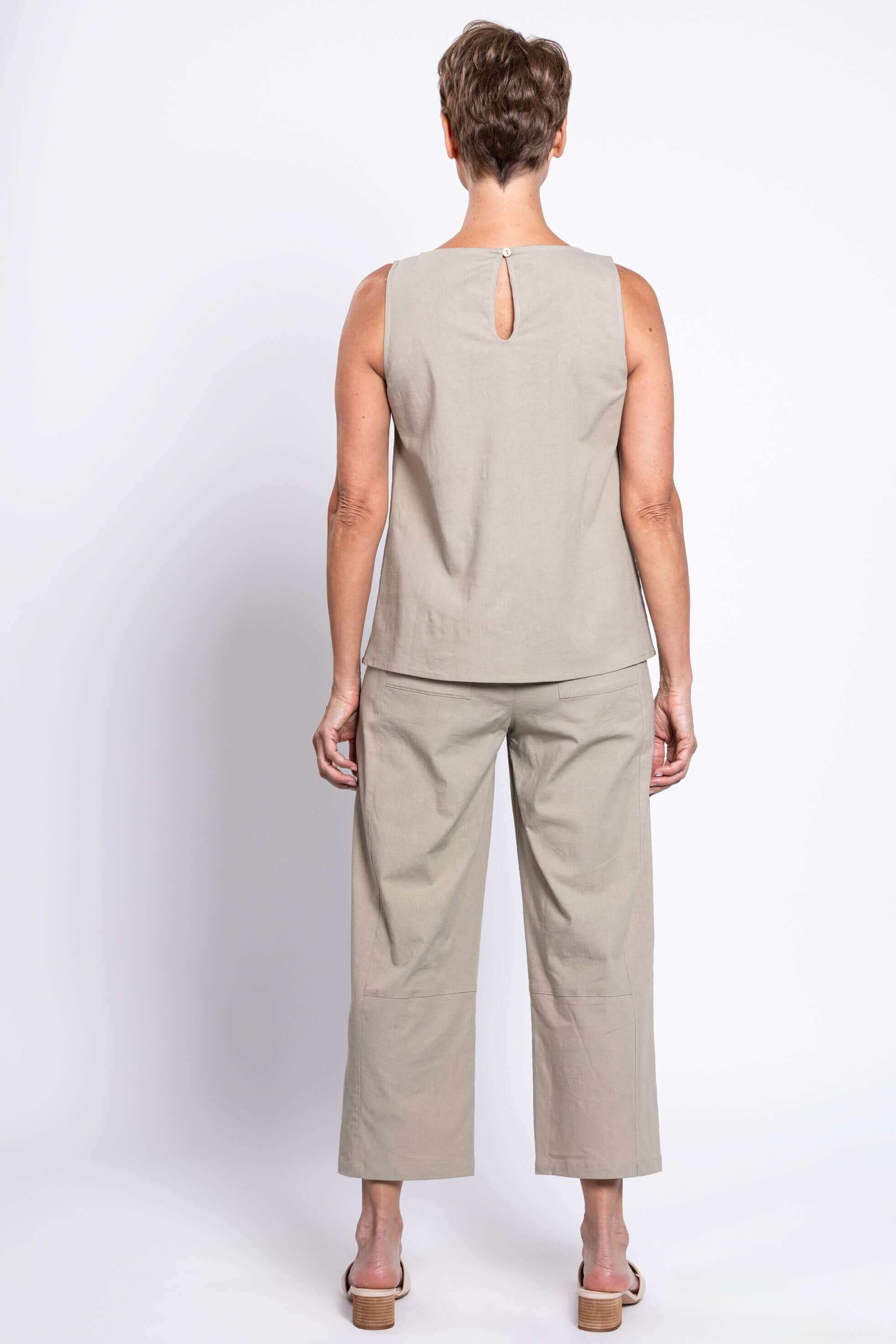 Ferris Tank, Sand, Linen Viscose - Image 4