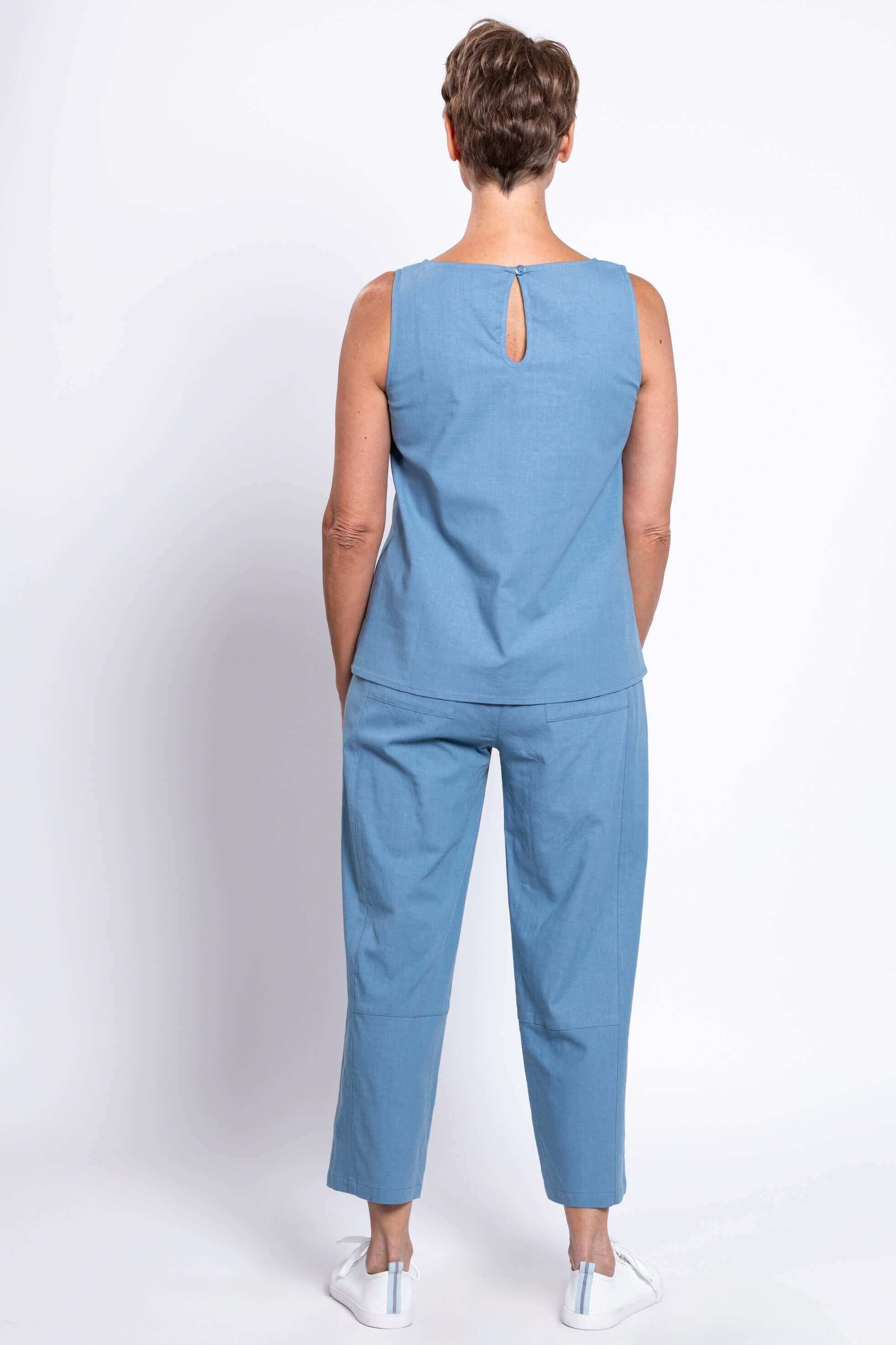 Ferris Tank, Soft Denim, Linen Viscose - Image 4