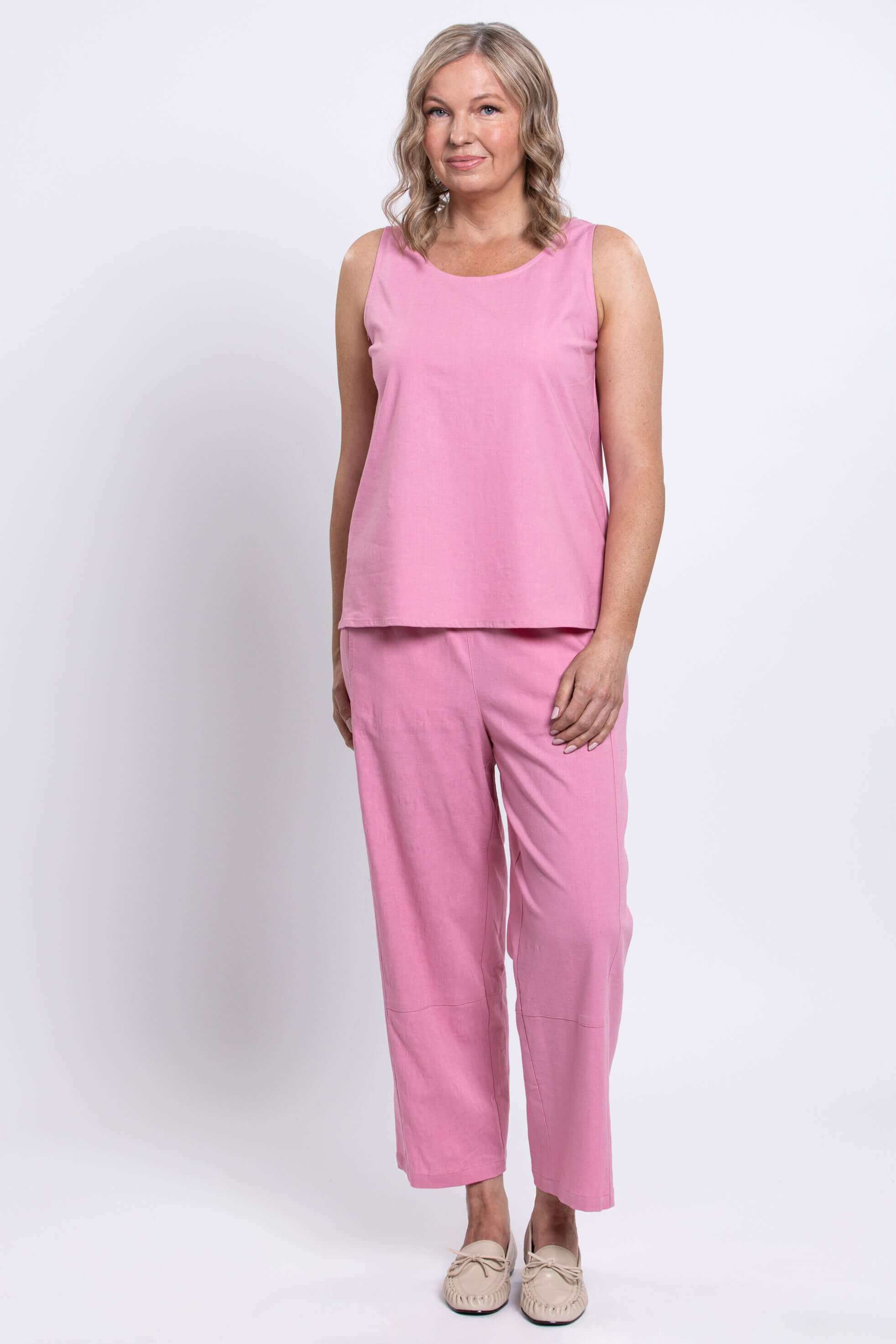 Ferris Tank, Soft Pink, Linen Viscose - Image 2