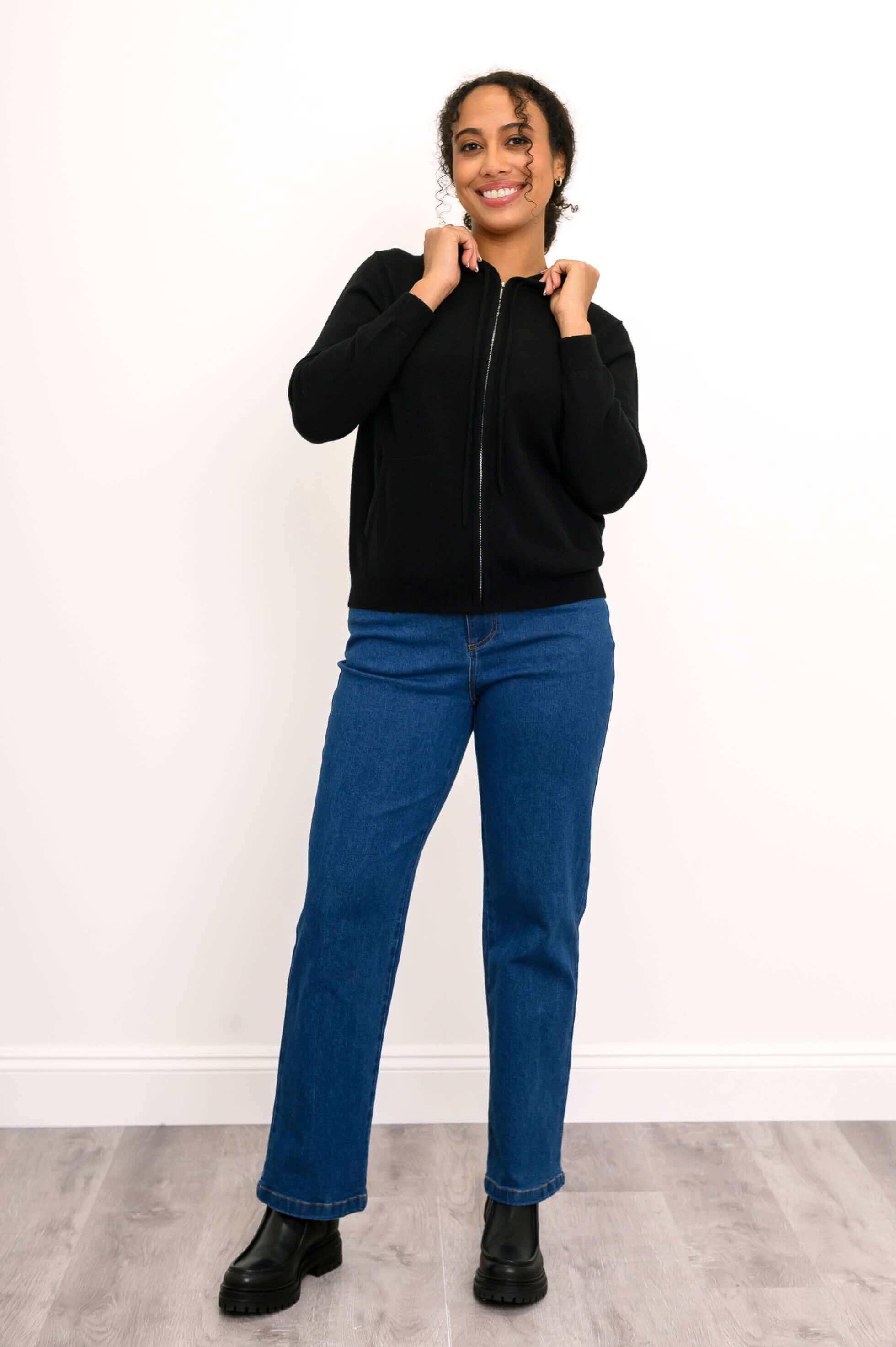 Finlay Sweater, Black, Wool Cashmere - Image 2