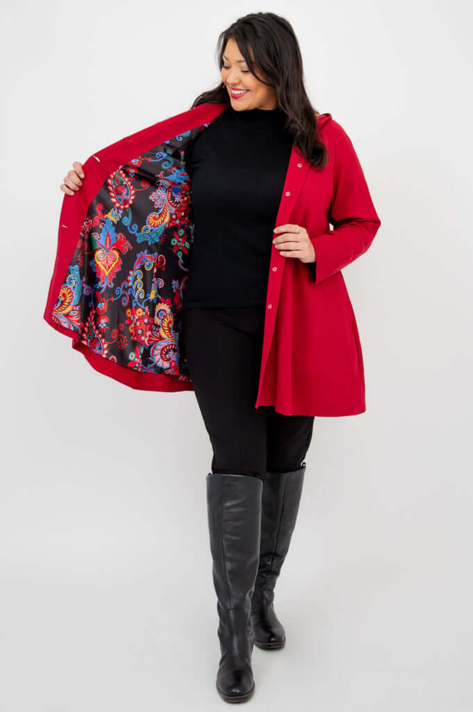 Florence Coat, Lipstick, Modal - Image 4