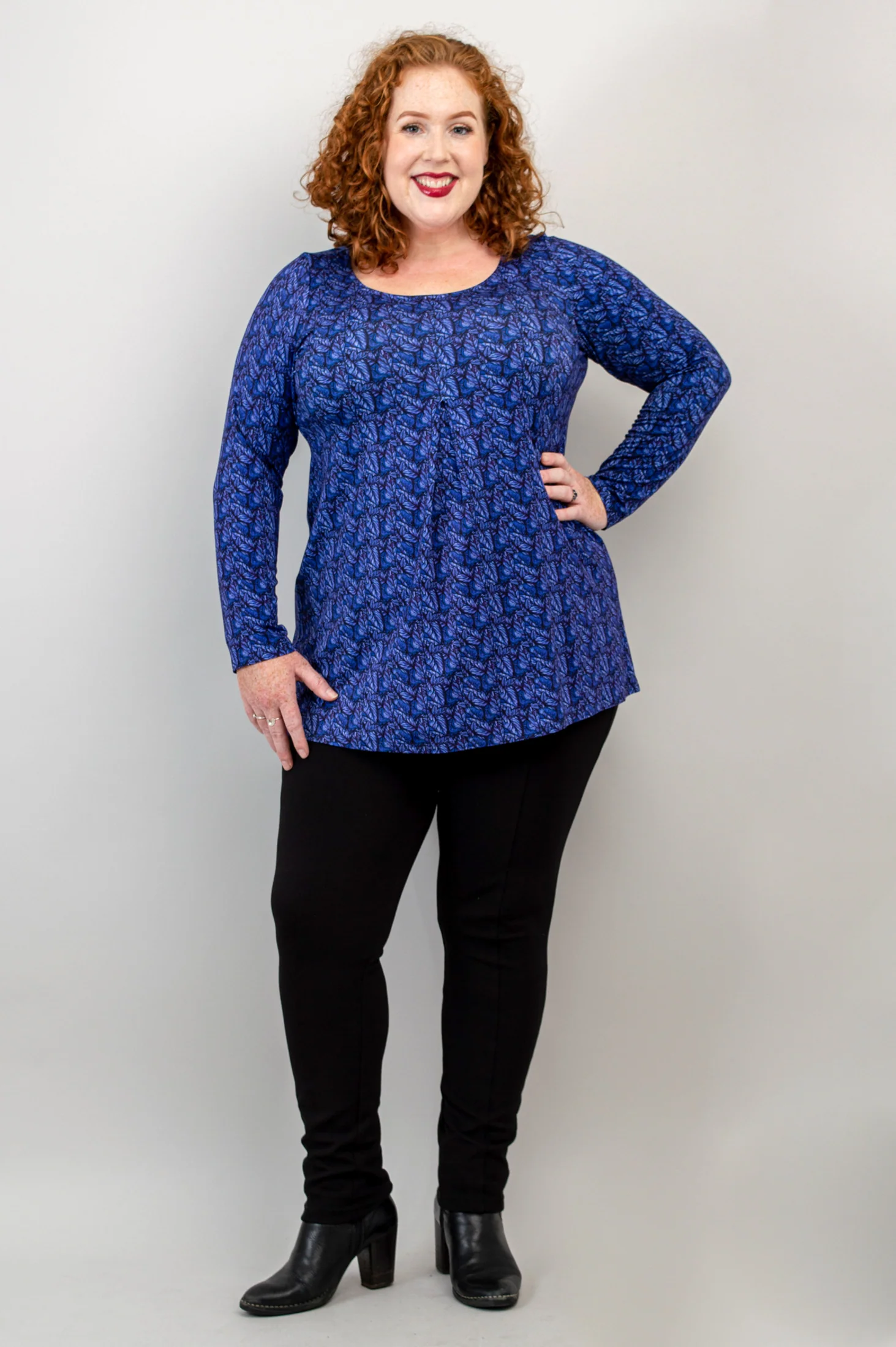 Franca L/S Top, Midnight Leaves, Bamboo - Final Sale - Image 4