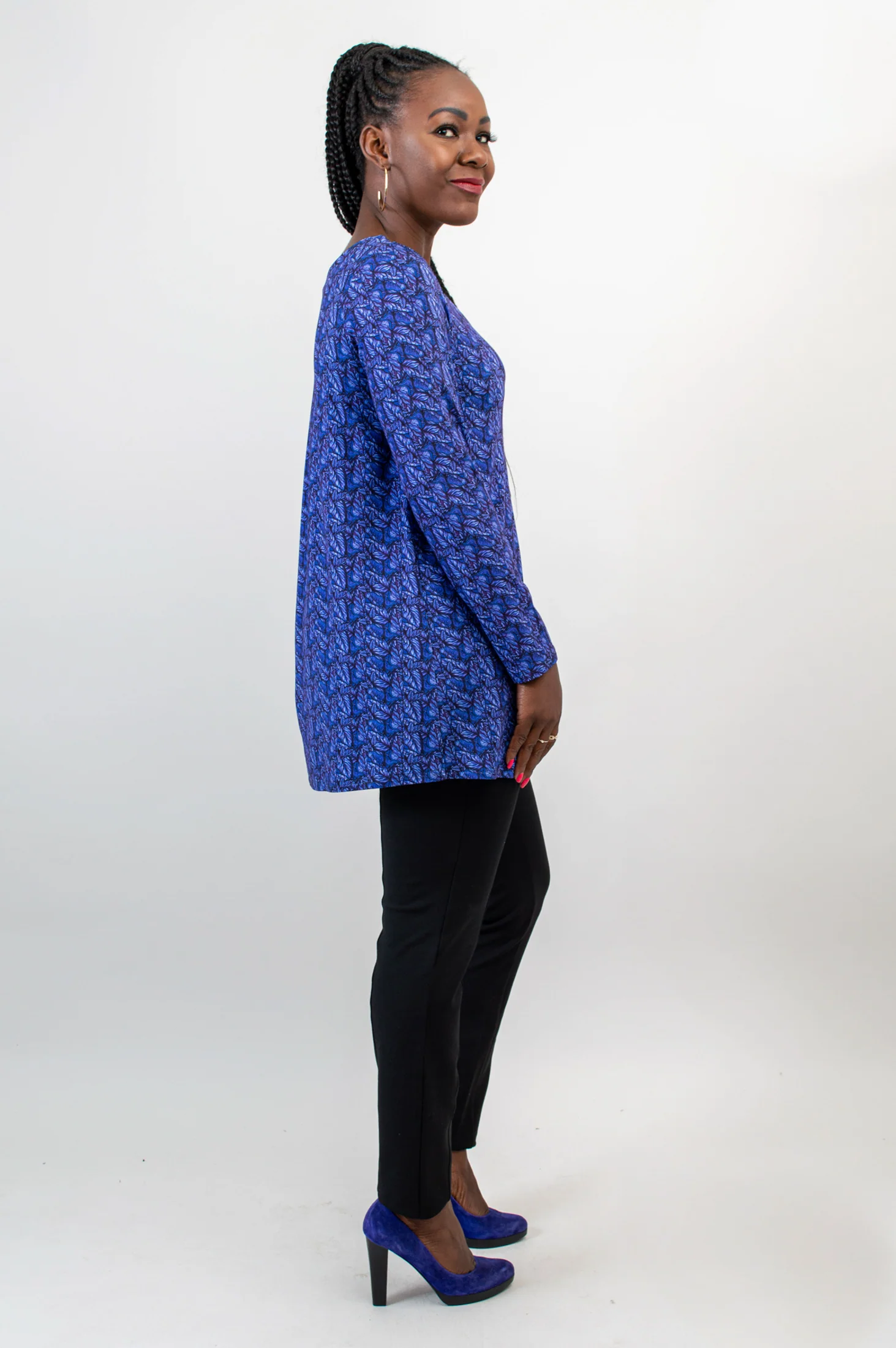Franca L/S Top, Midnight Leaves, Bamboo - Final Sale - Image 5