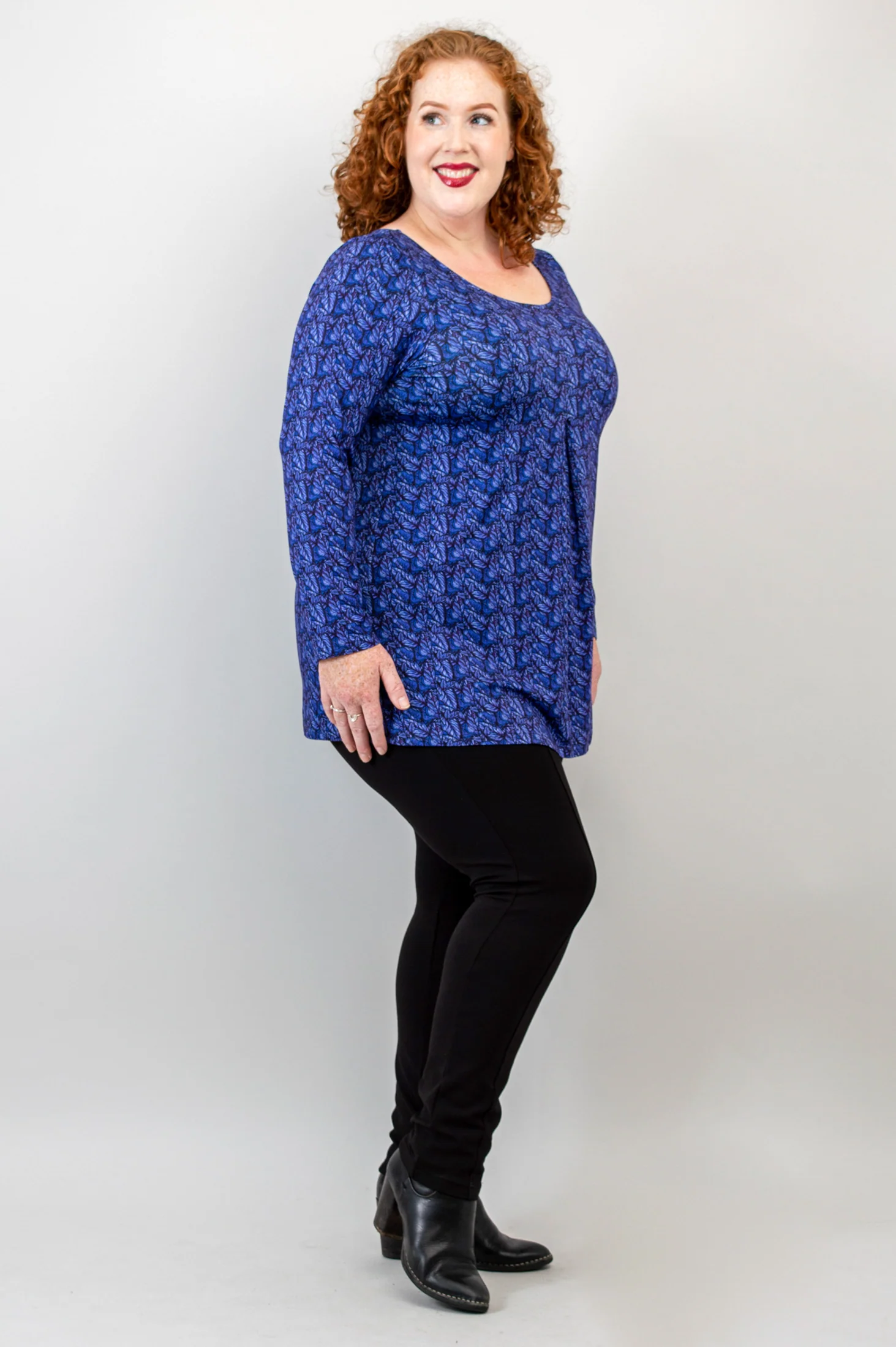 Franca L/S Top, Midnight Leaves, Bamboo - Final Sale - Image 6