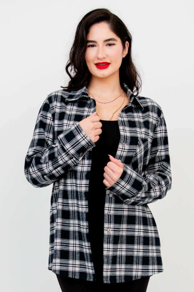 Georgia Top, Basalt Plaid, Cotton - Final Sale - Image 3