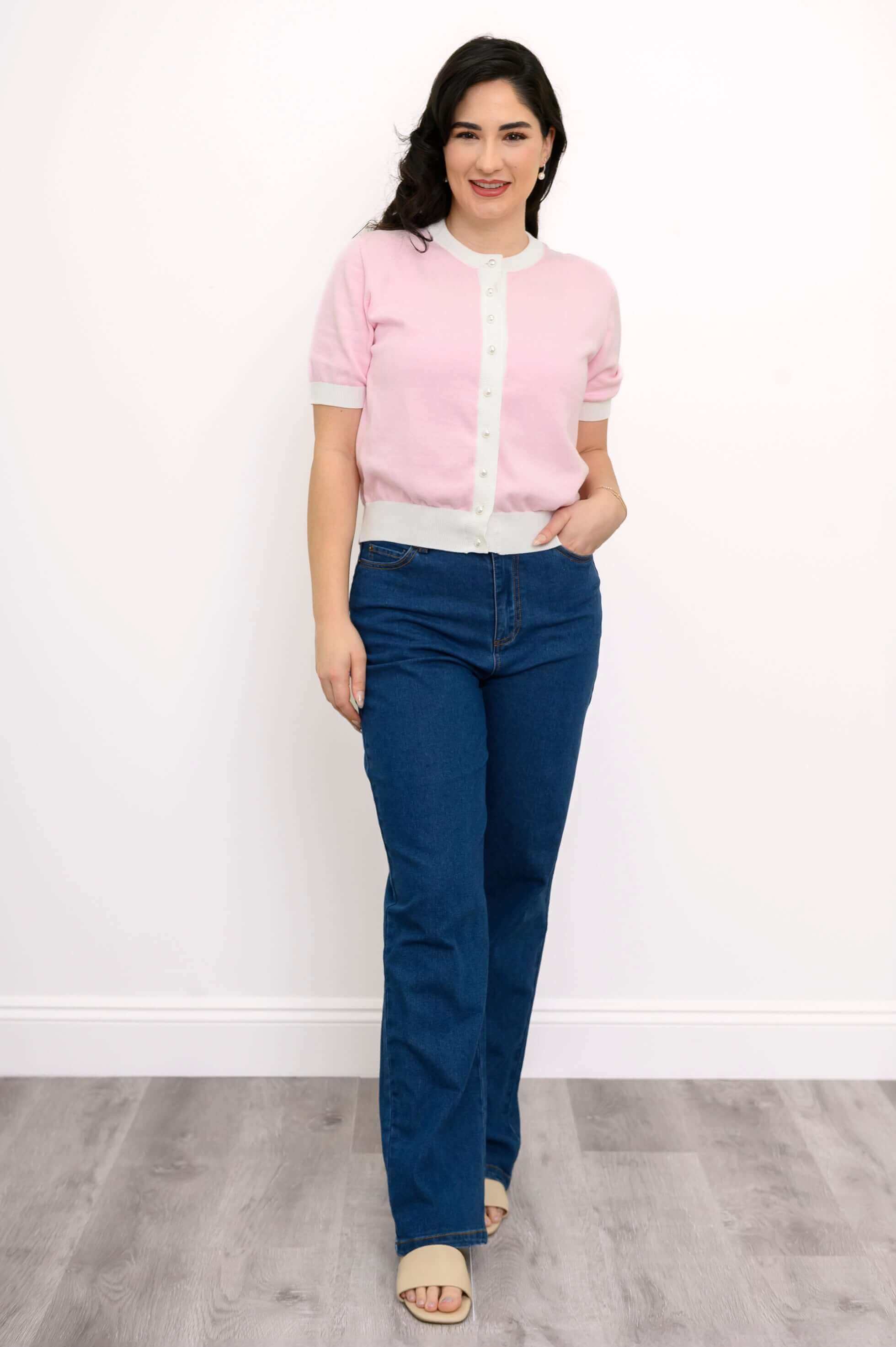 Georgina Cardigan, Pink Blush, Cotton - Image 4
