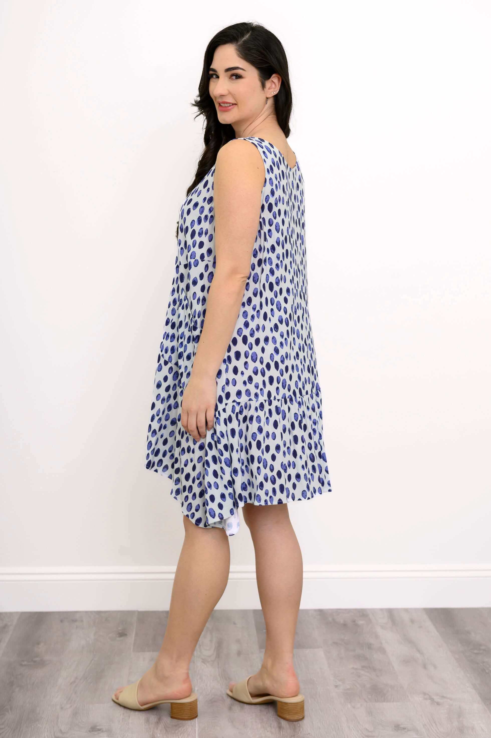 Gia Dress, Indigo Rain, Linen Bamboo - Image 2