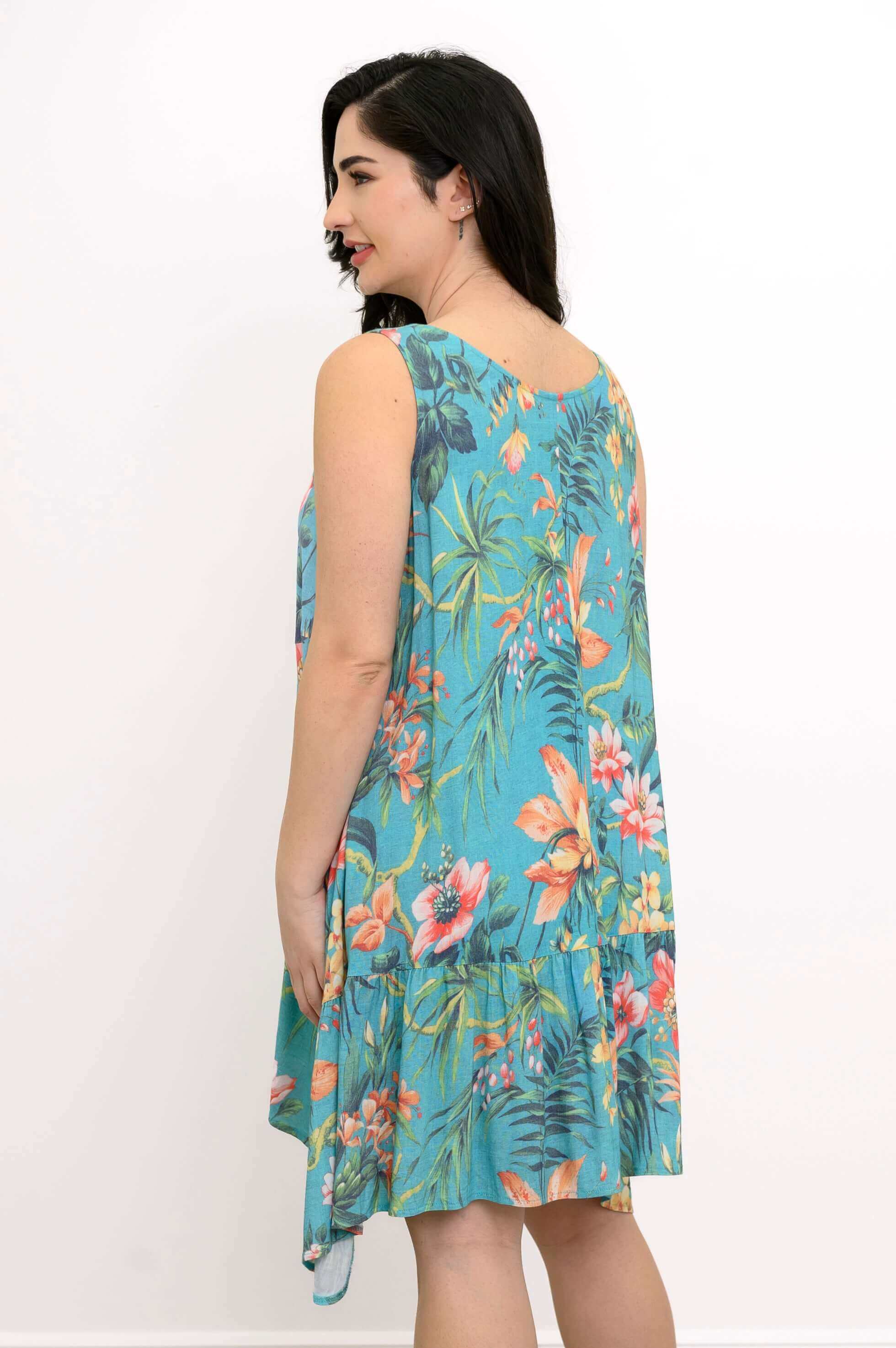 Gia Dress, Teal Fiji, Linen Bamboo - Image 7