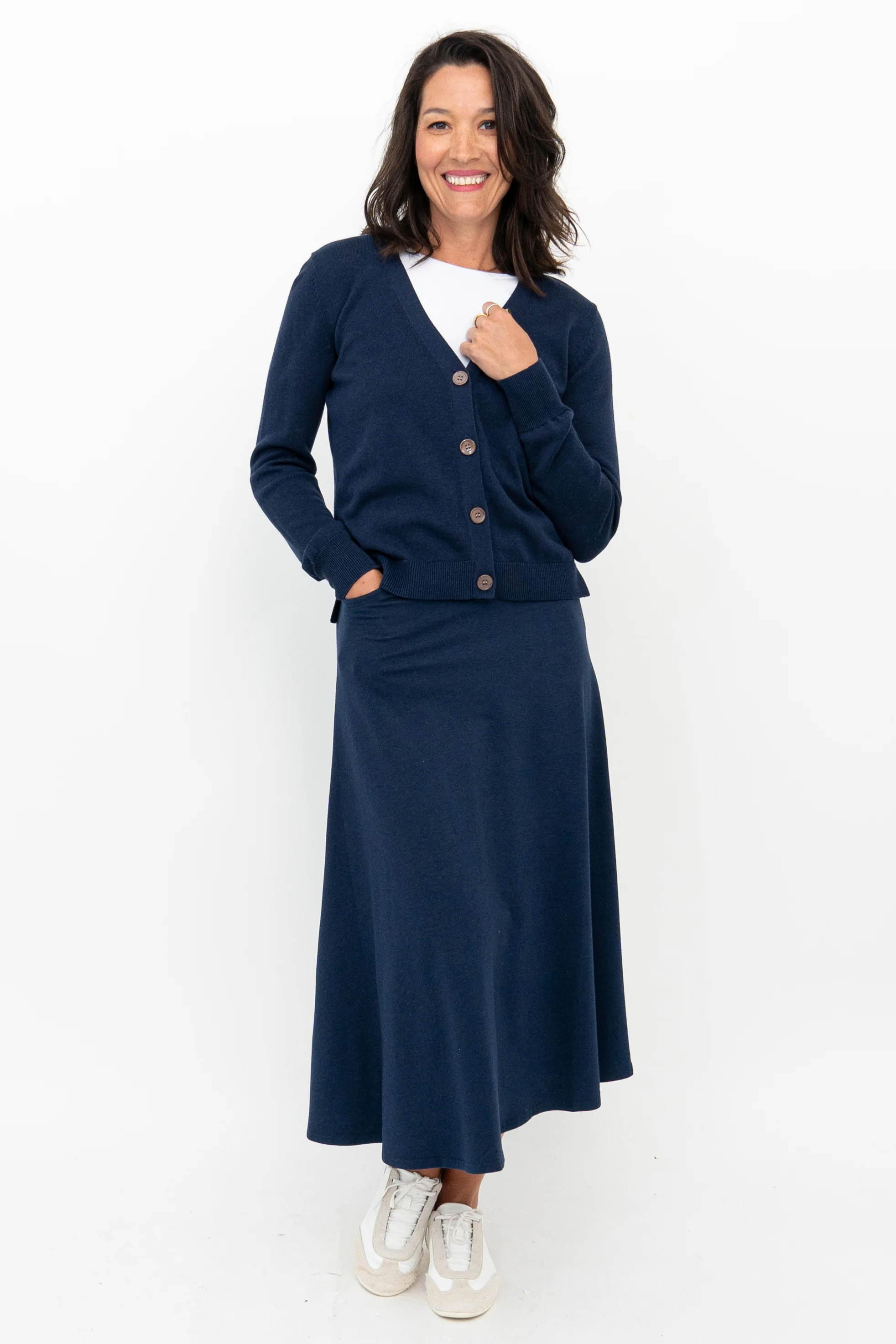 Gillian Skirt, Indigo, Bamboo - Image 4