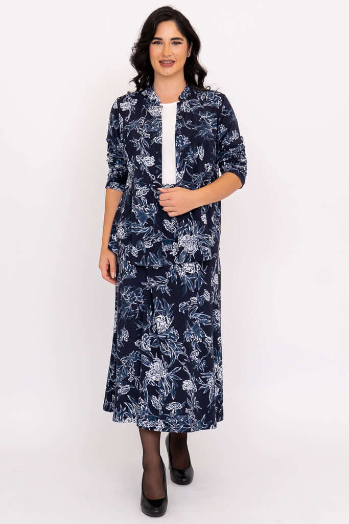 Gillian Skirt, Indigo Vibe, Bamboo - Image 2