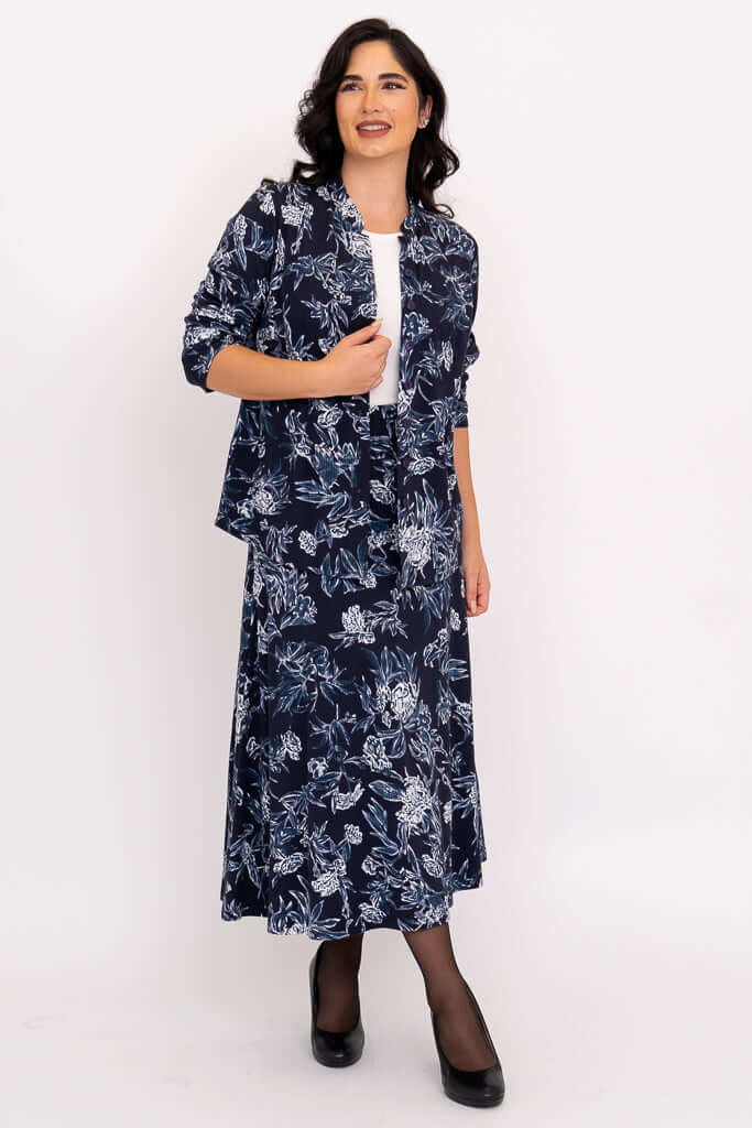 Gillian Skirt, Indigo Vibe, Bamboo - Image 3