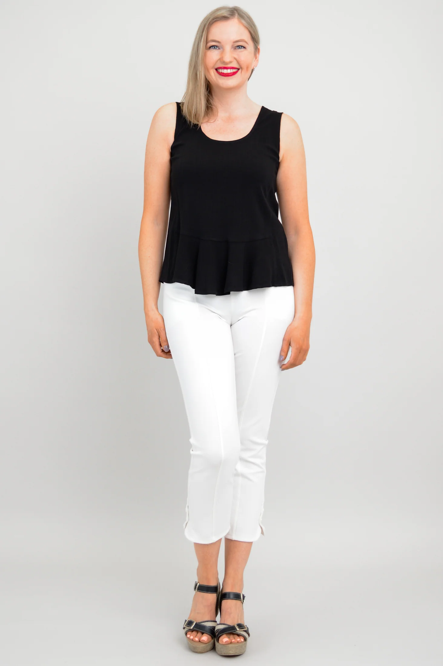 Ginny Tank, Black, Linen Bamboo - Image 4