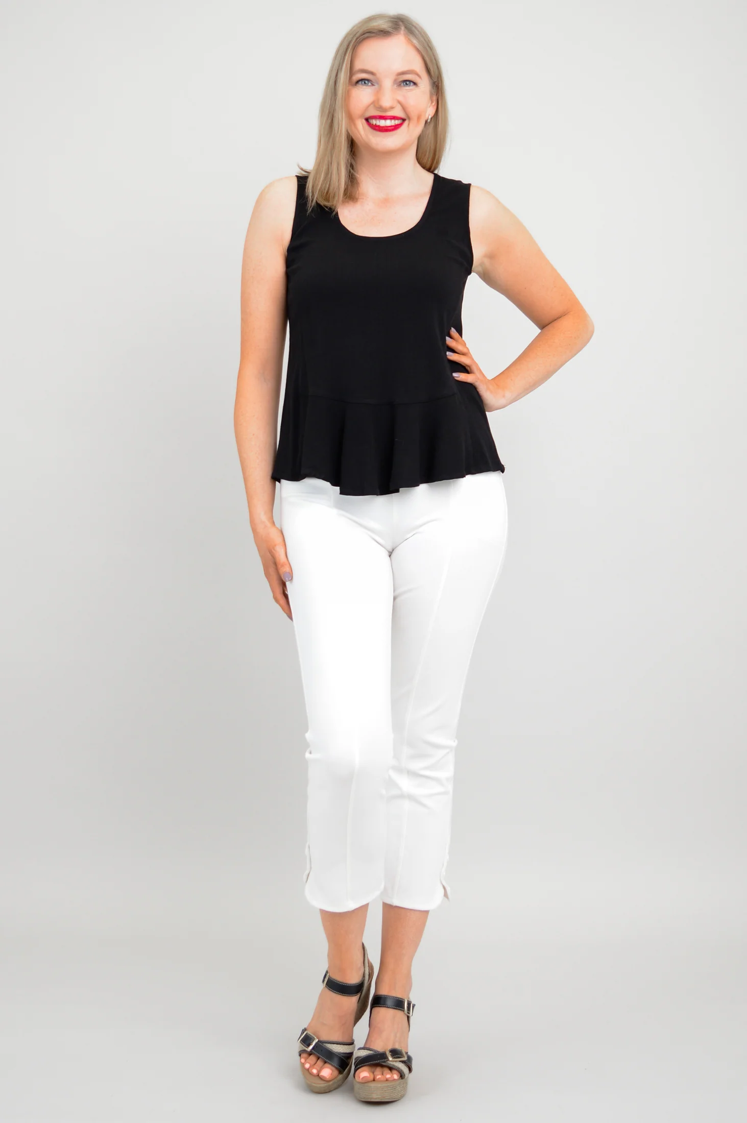 Ginny Tank, Black, Linen Bamboo - Image 5